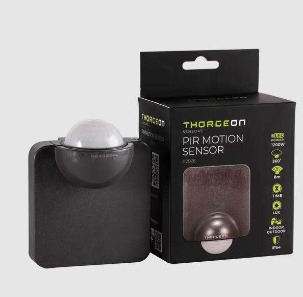 Senzor n/o PIR stenski 360° 8m 1200W