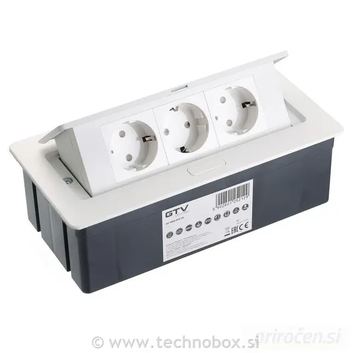 Namizna doza 3xšuko vtič. bela