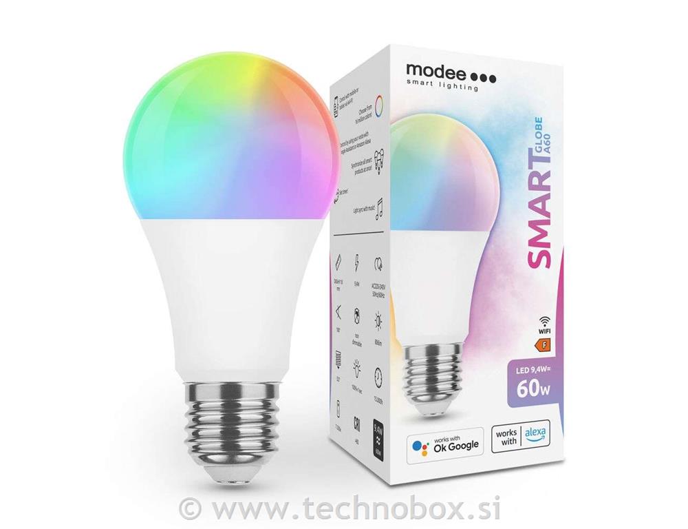 Žarnica LED MODEE RGB E27 9,4W Wi-Fi