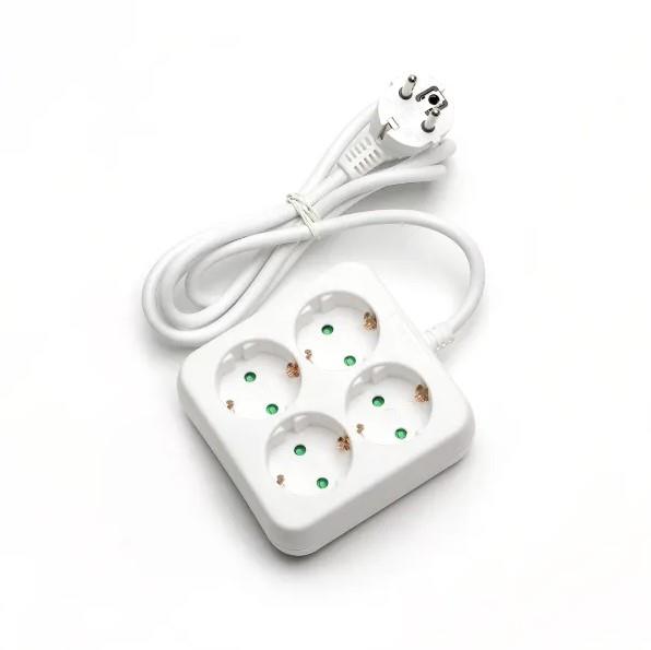 Razdelilec šuko 4x250V max3680W 1,5m bel
