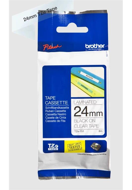 Trak Brother TZe-151 prozoren/črn 24mm