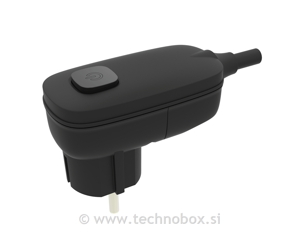 Vtikač nemško-francoski 16A 250V črn