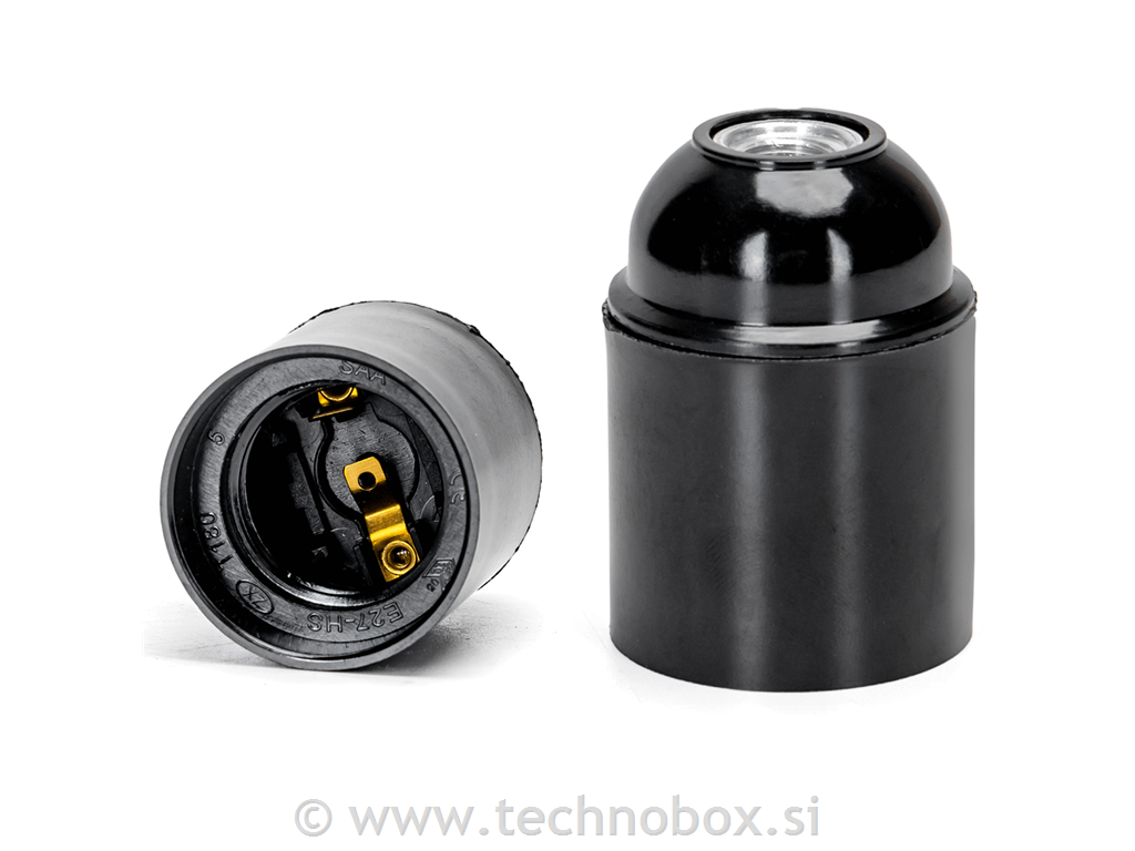 Okov E27 bakelit nemški & italijan. črn