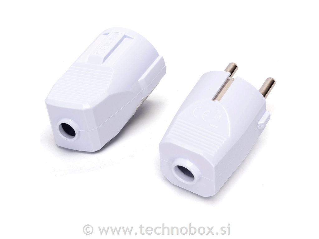 Vtičnica + vtikač SET 16A 250V bela