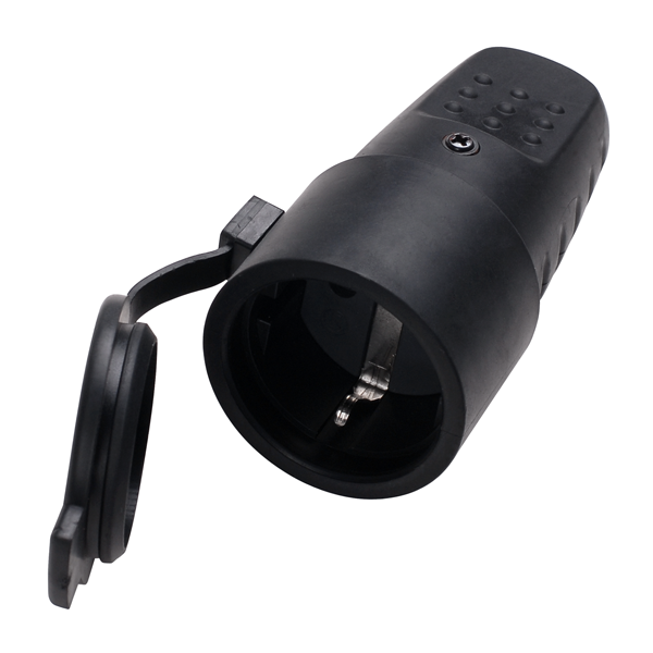 Vtičnica s pokrovom 16A 250V IP44 črna