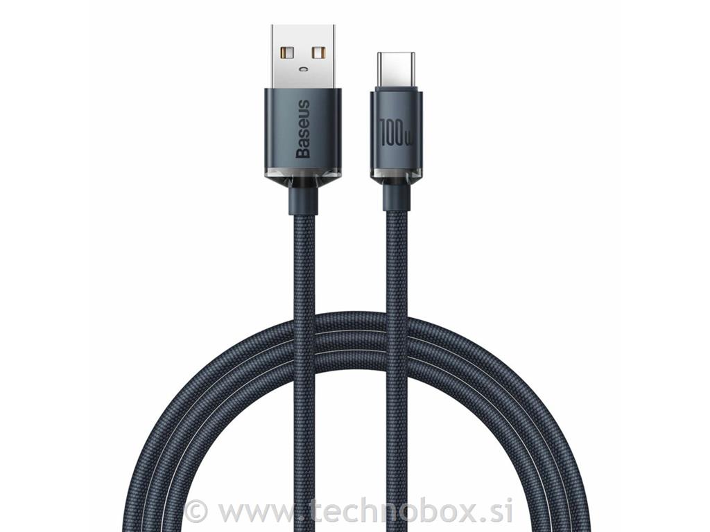 Kabel USB A-C 100W 2m črn