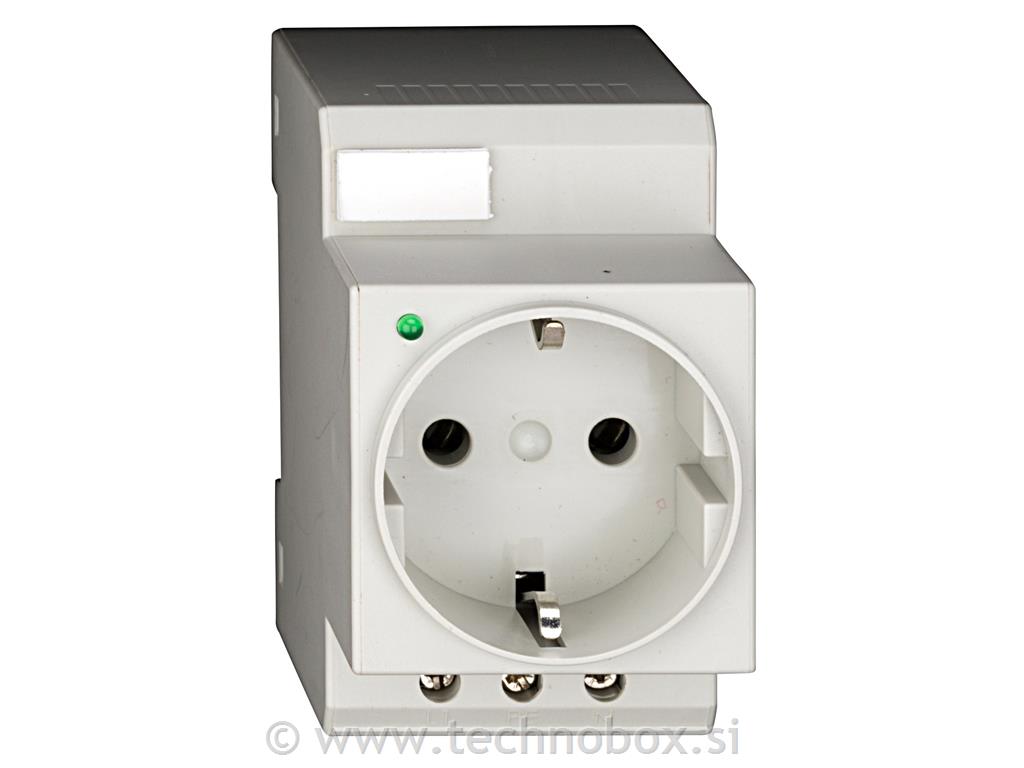 Šuko vtičnica za DIN letev 16A LED lučko