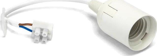 Okov E-27 bel z prik.vrvico in sponko