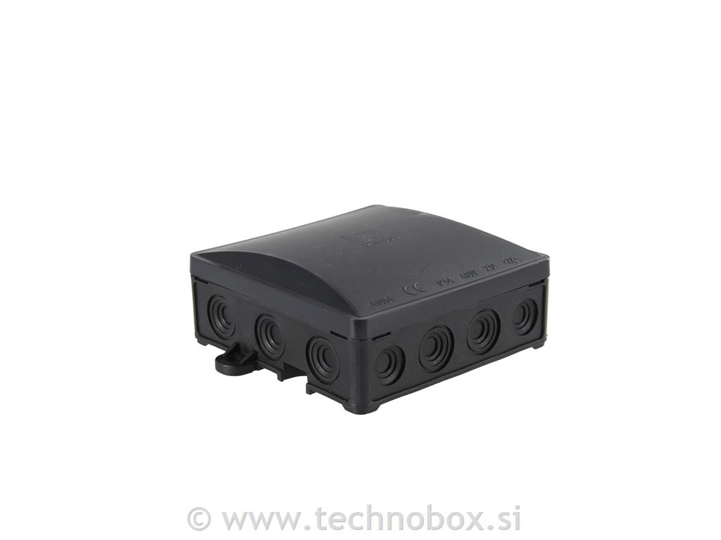 Doza N/O 95x95x40 IP54 brez uvod.črna