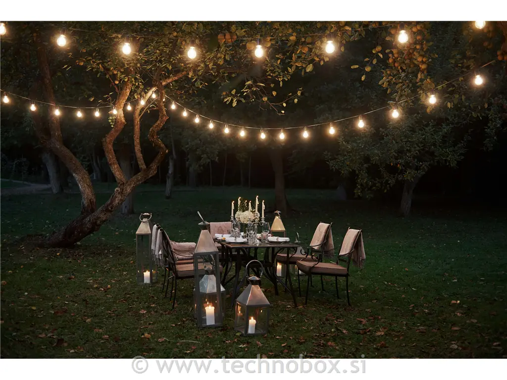 Vrtna veriga 10X E27 LEDLOM 5M