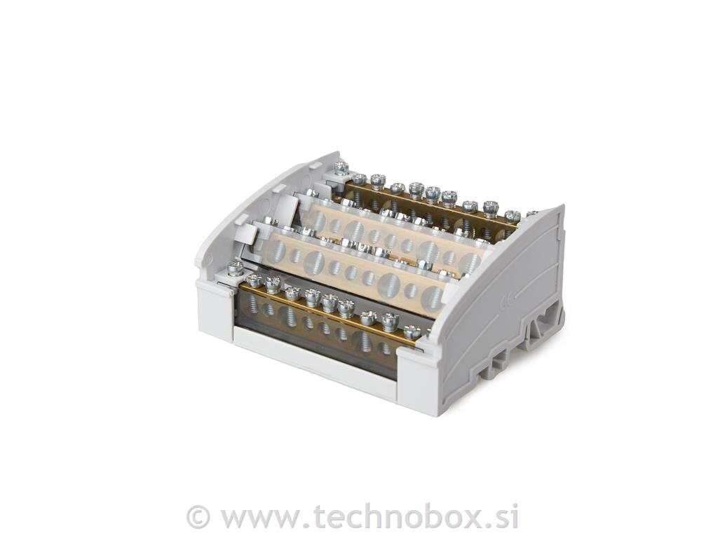 Zbiralka v ohišju 4 vrstična 160A srednj