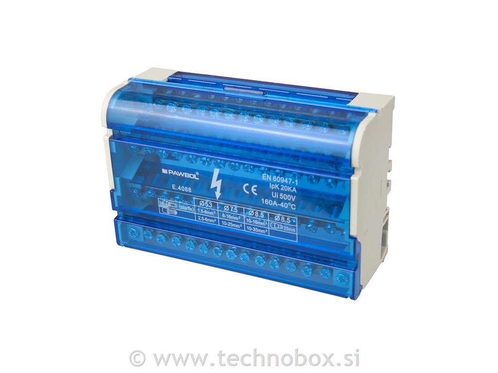 Zbiralka v ohišju 4 vrstična 160A velika