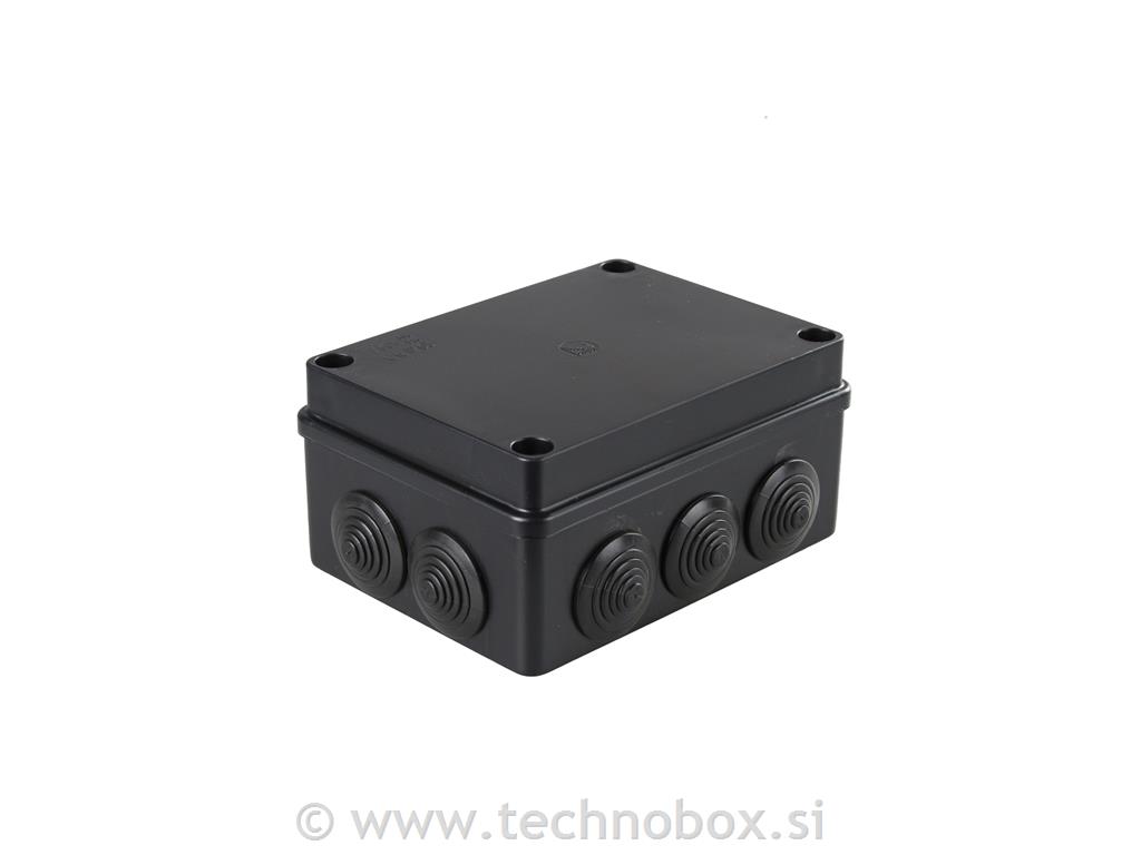 Doza N/O 150x110x70 IP65 z uvod. črna