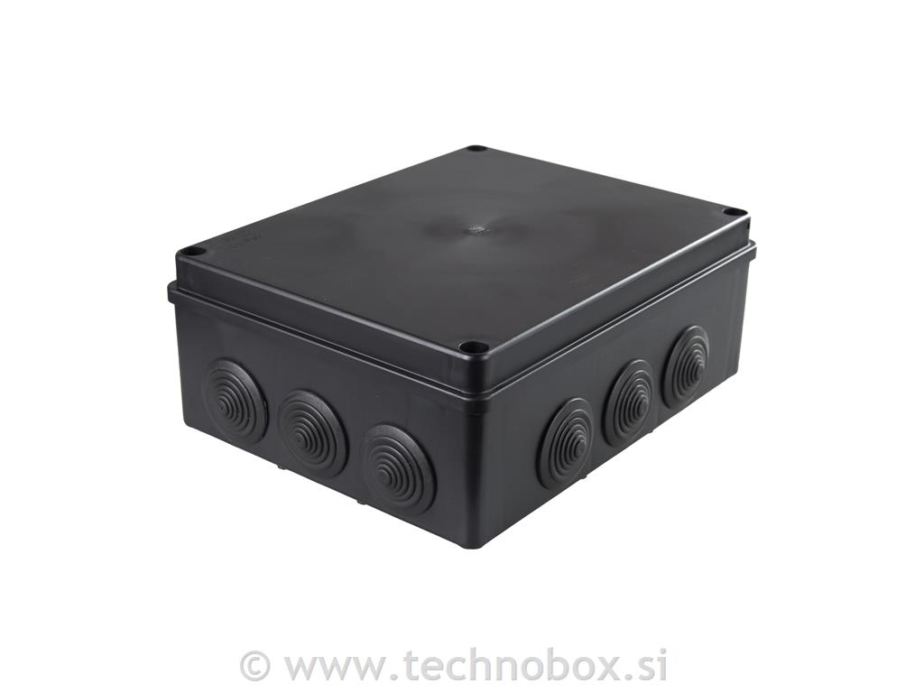 Doza N/O 240x190x90 IP65 z uvodnic. črna