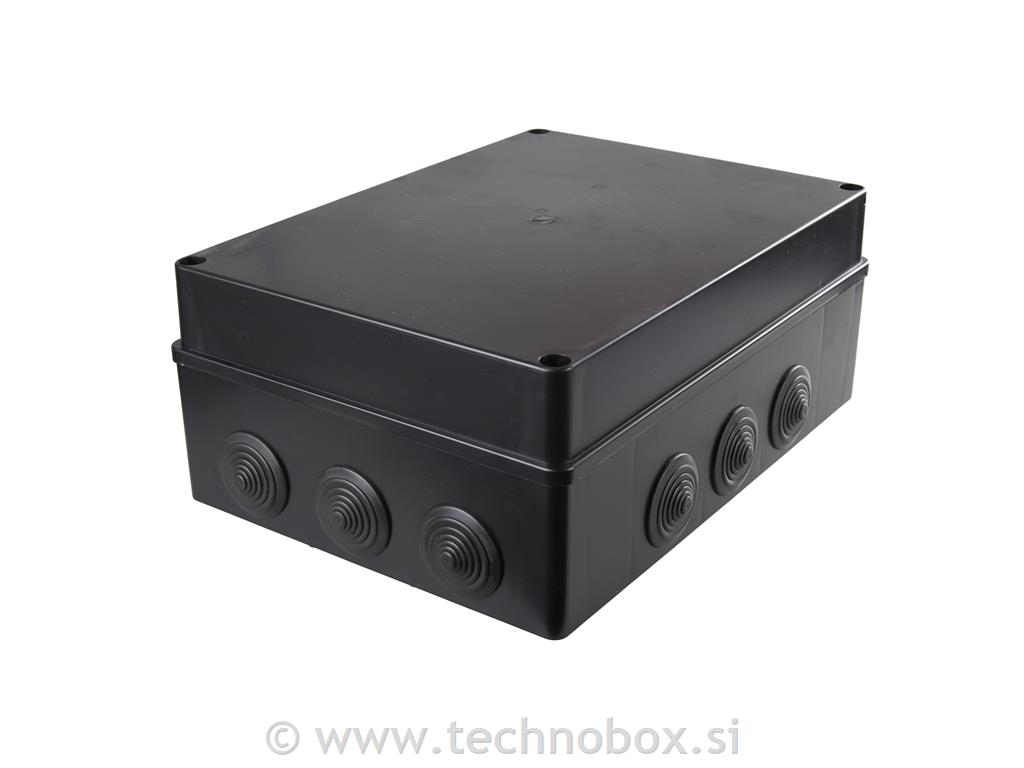 Doza N/O 300x220x120 IP65 z uvodnic.črna