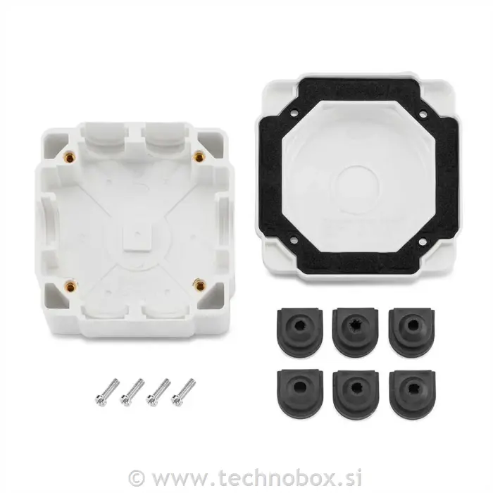 Doza razvodna n/o kvadrat. Duroplast bel