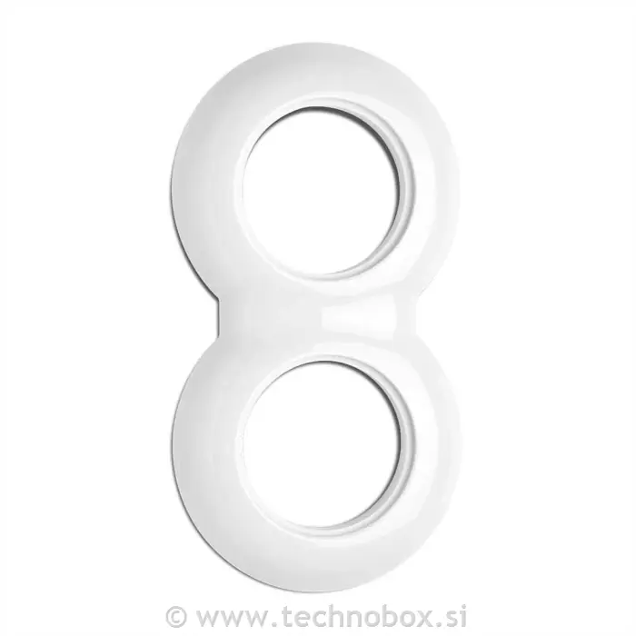 Okvir okras.dvojni okrogli porcelan beli