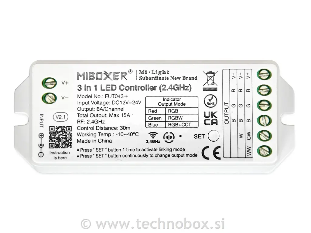 Kontroler za CCT RGBW trak maX15A 12/24V