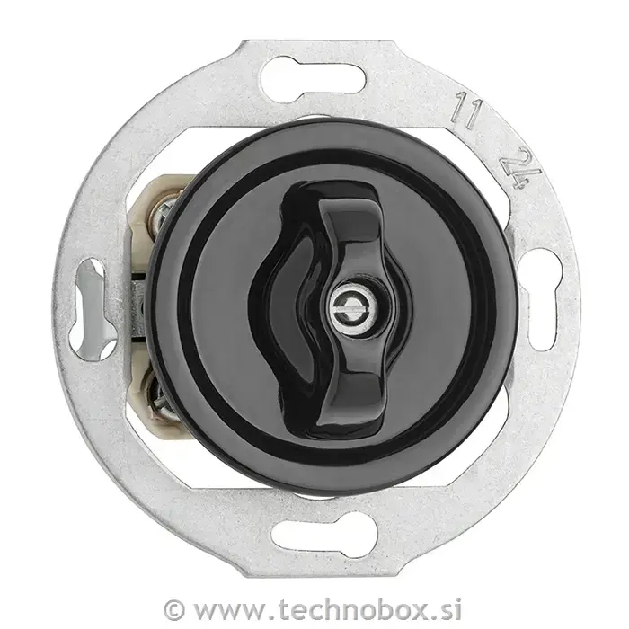 Stikalo p/o menjal.rotac.porcelan črno