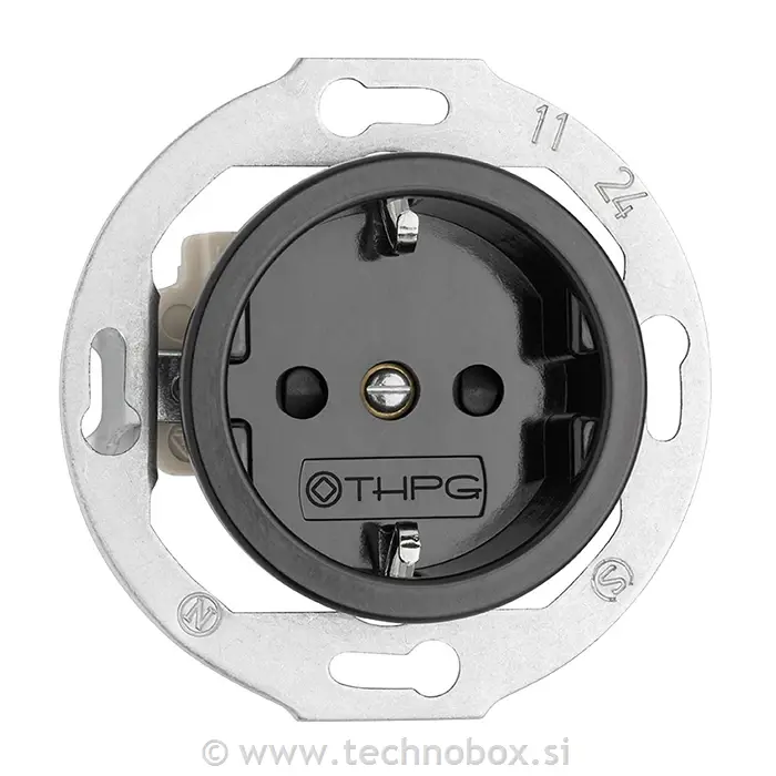 Vtičnica p/o 250V porcelan črna