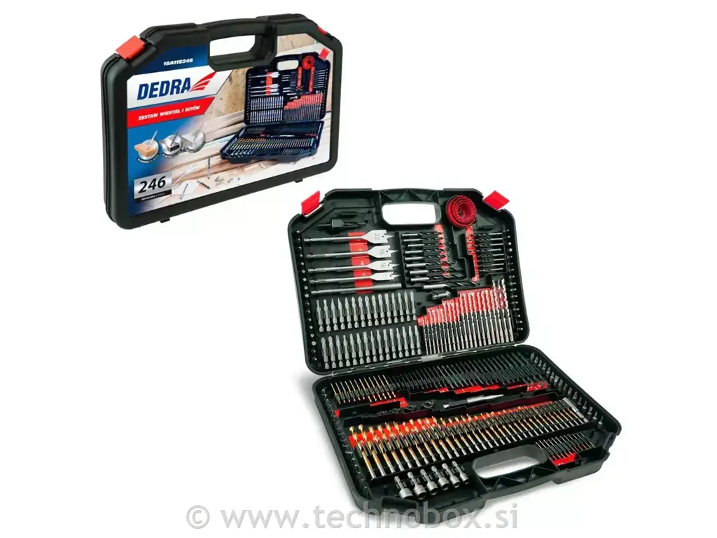 Komplet svedrov in nastavkov 246 kos