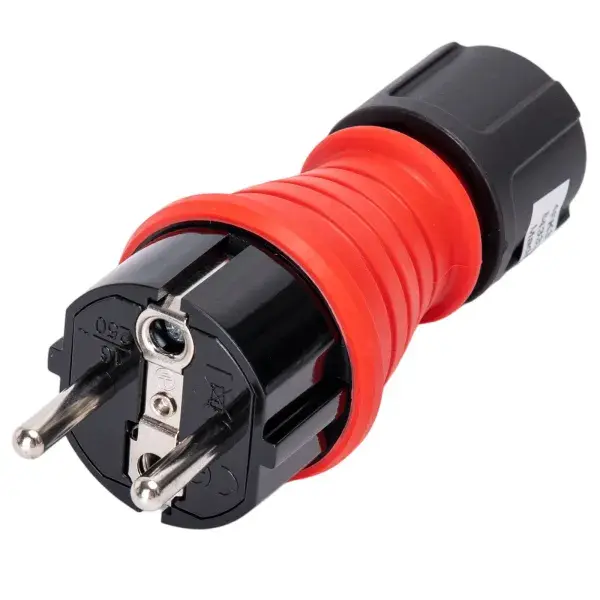 Vtikač šuko gumi z uvodnico IP54 16A