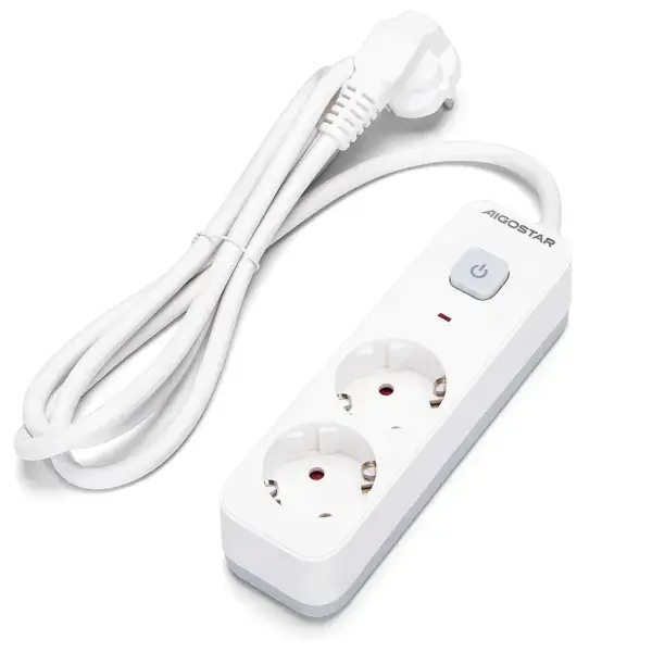 Podaljšek 2/1,5m bel z stikalom