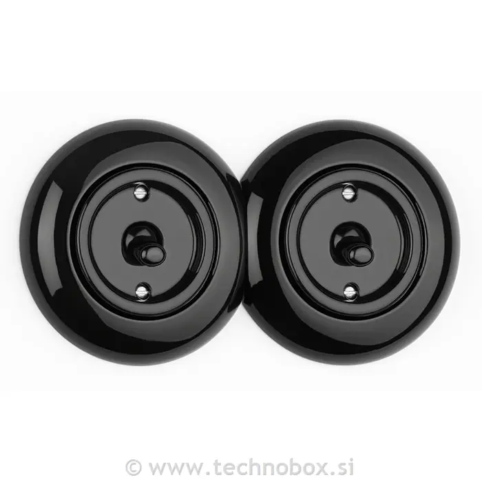 Okvir okras.okrogli končni porcelan črn