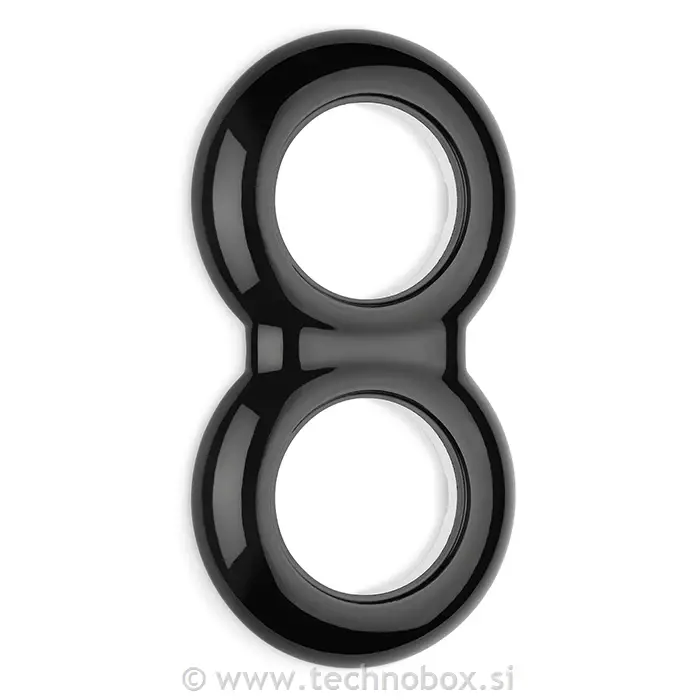 Okvir okras.dvojni okrogli porcelan črni