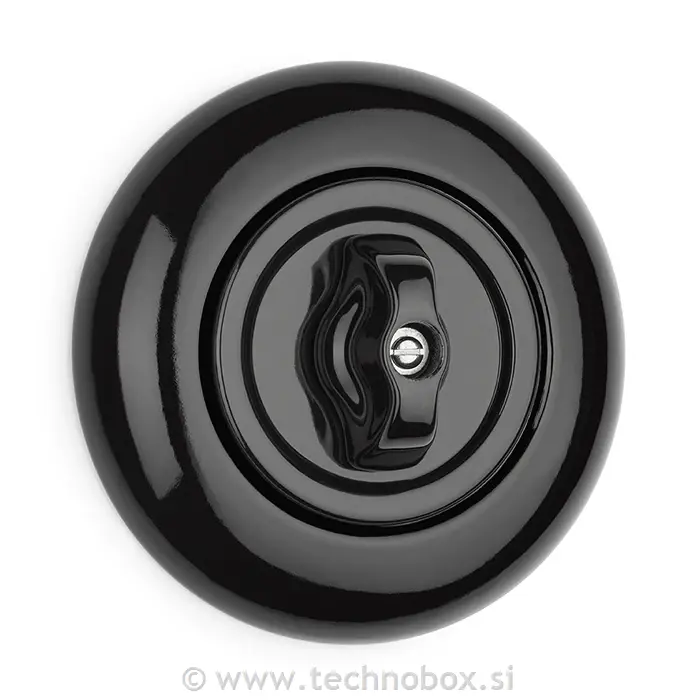 Stikalo p/o križno rotac.porcelan črno