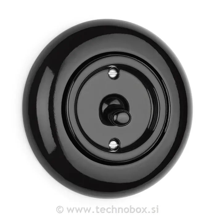 Stikalo p/o križno klecno porcelan črno