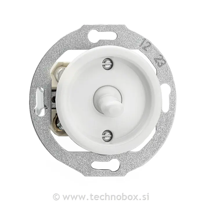 Stikalo p/o križno klecno porcelan belo