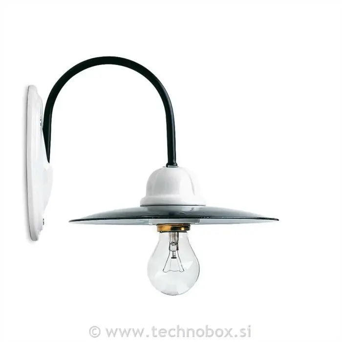 Svetilka Veneto stenska porcelan črno-be