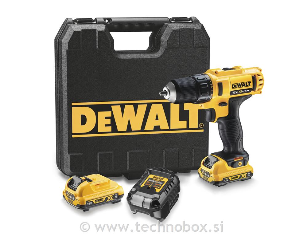 Vrtalnik AKU DCD710D2, 12V z 2 baterij o