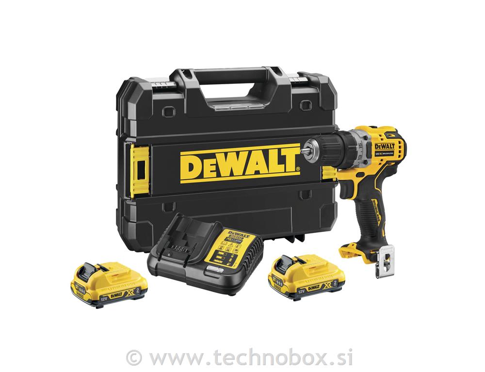 Vrtalnik AKU DCD701D2, 12V z 2 baterij p