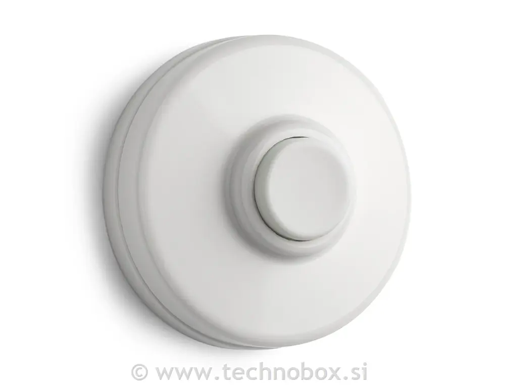 Tipkalo n/o okroglo Duroplast belo 24V
