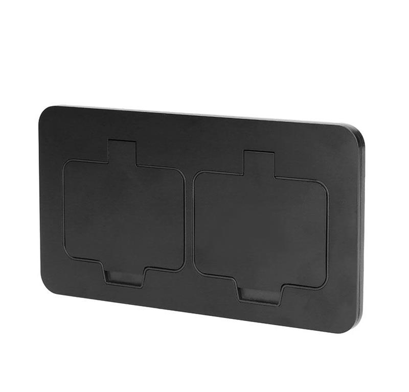 Vtičnica 4M 2x220V mat črna IP55